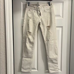 Hudson Jeans White Skinny Distressed